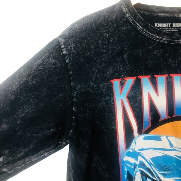 Universal Studios Knight Rider Kitt Graphic Tee Sz Medium LS Black Mineral Wash - Picture 3 of 8